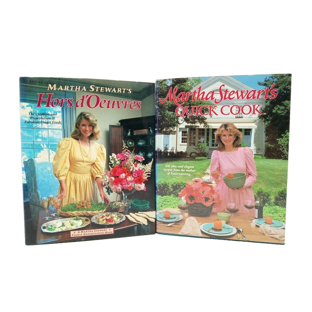 Lot of 2 Martha Stewart Hors d'Oeuvres / Quick Cook 1980's cookbook recipes